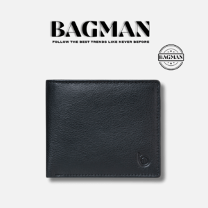 Slim bifold leather wallet, ideal for travel