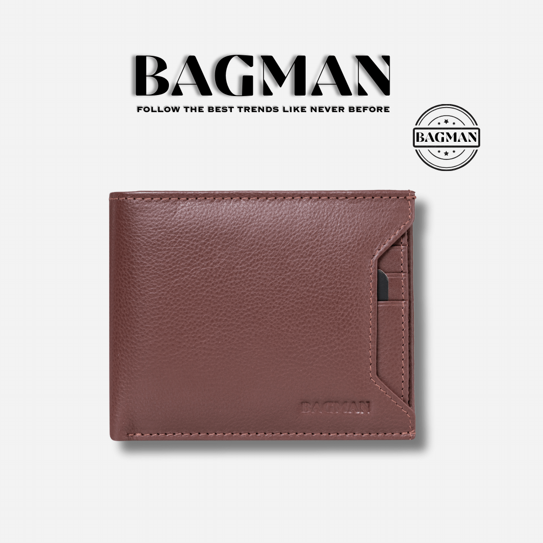 Bagman Slim Leather Wallet with Rfid Blocking Technology